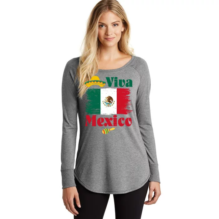 Viva Mexico Flag Mexican Independence Day Women's Perfect Tri Tunic Long Sleeve Shirt