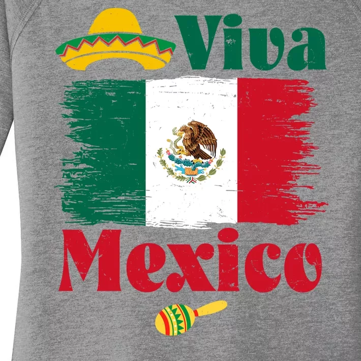 Viva Mexico Flag Mexican Independence Day Women's Perfect Tri Tunic Long Sleeve Shirt