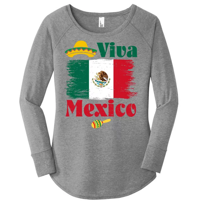 Viva Mexico Flag Mexican Independence Day Women's Perfect Tri Tunic Long Sleeve Shirt