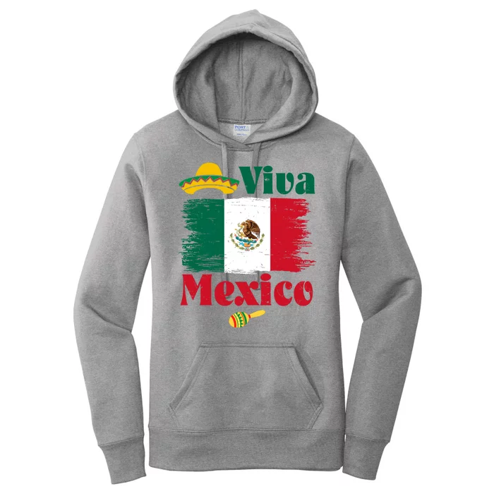 Viva Mexico Flag Mexican Independence Day Women's Pullover Hoodie