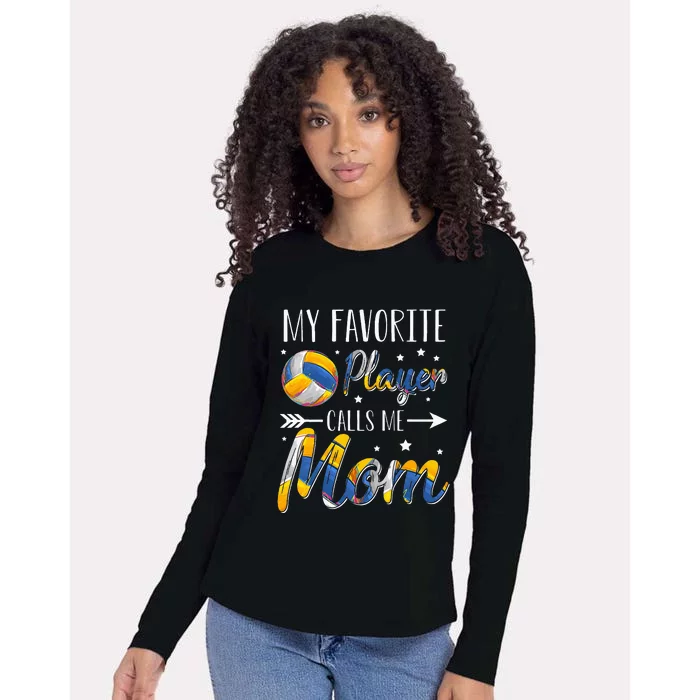 Volleyball My Favorite Player Calls Me Mom Womens Cotton Relaxed Long Sleeve T-Shirt