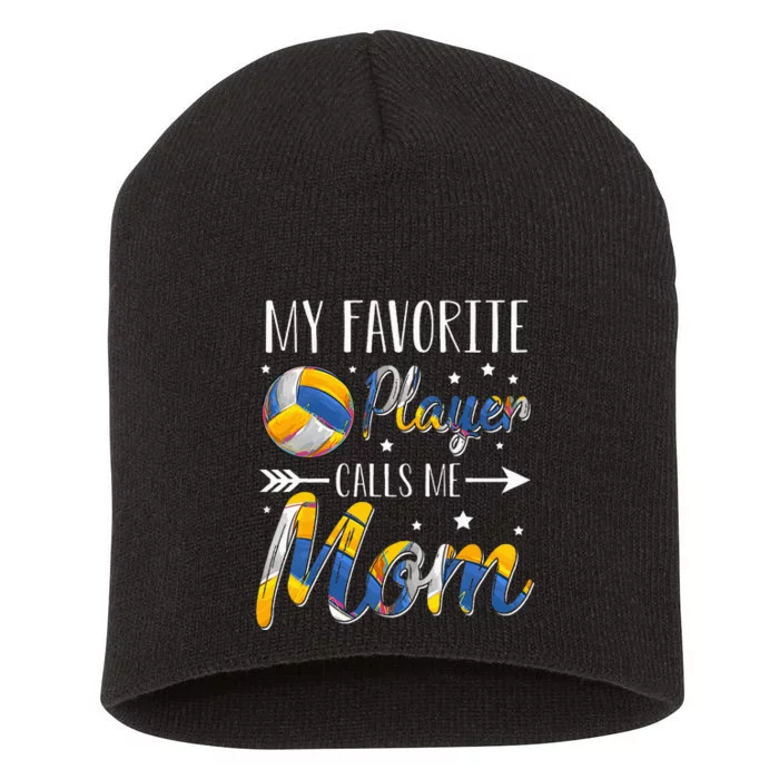 Volleyball My Favorite Player Calls Me Mom Short Acrylic Beanie