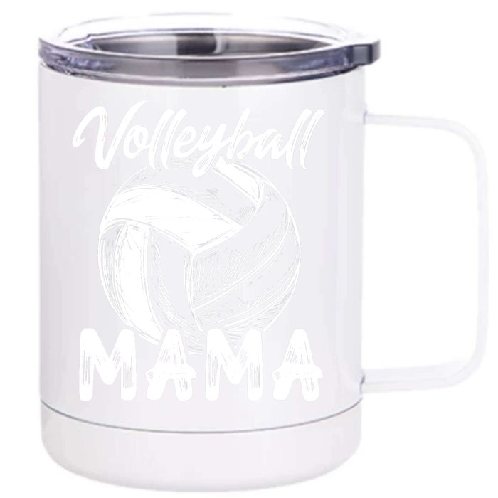 Volleyball Mama For Wo Family Matching Players Team Mom Front & Back 12oz Stainless Steel Tumbler Cup