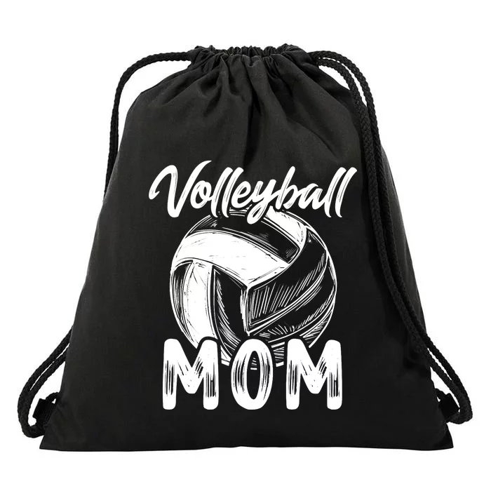 Volleyball Mom For Wo Family Matching Players Team Mommy Drawstring Bag