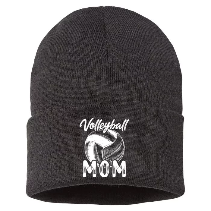 Volleyball Mom For Wo Family Matching Players Team Mommy Sustainable Knit Beanie