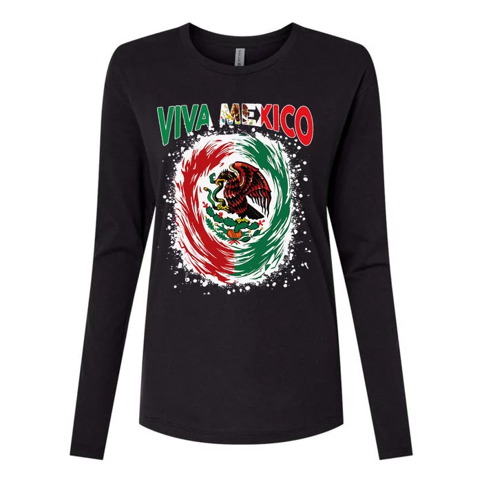 Viva Mexico Flag Mexican Independence Day Gift Womens Cotton Relaxed Long Sleeve T-Shirt