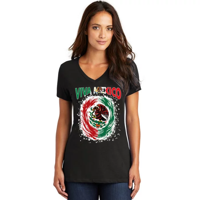 Viva Mexico Flag Mexican Independence Day Gift Women's V-Neck T-Shirt