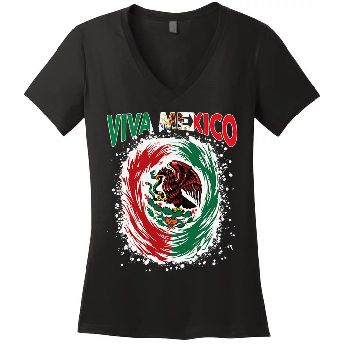 Viva Mexico Flag Mexican Independence Day Gift Women's V-Neck T-Shirt