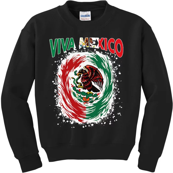 Viva Mexico Flag Mexican Independence Day Gift Kids Sweatshirt