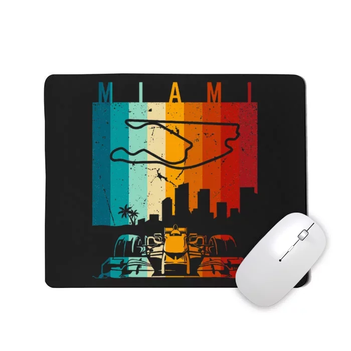 Vintage Miami Formula Racing Track Circuit Mousepad