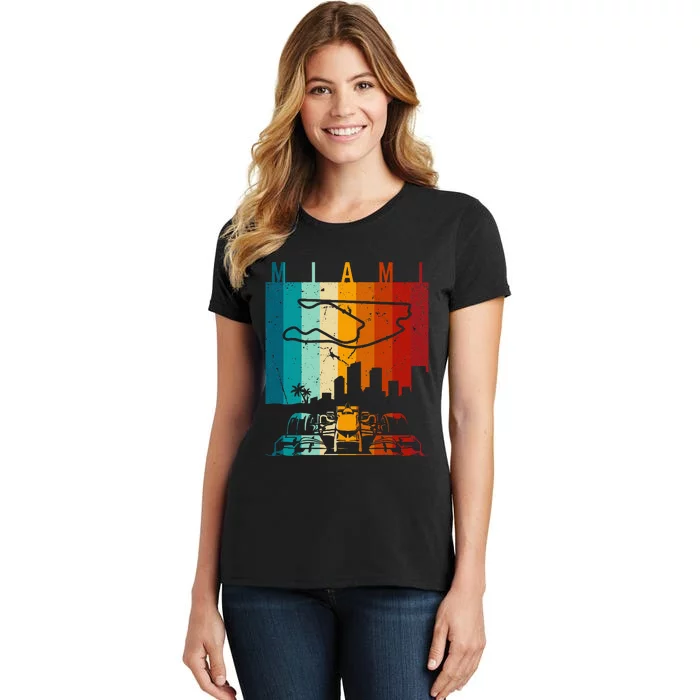 Vintage Miami Formula Racing Track Circuit Women's T-Shirt