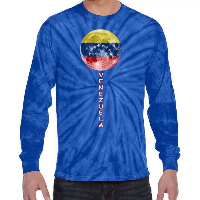 Venezuela Moon Flag Pride Venezuelan Flag Roots Souvenir Gift Tie-Dye Long Sleeve Shirt