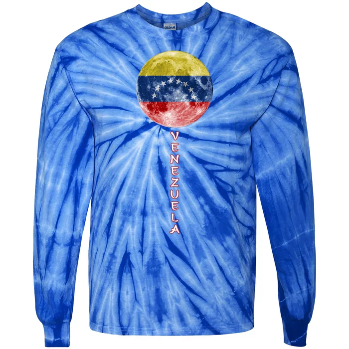 Venezuela Moon Flag Pride Venezuelan Flag Roots Souvenir Gift Tie-Dye Long Sleeve Shirt