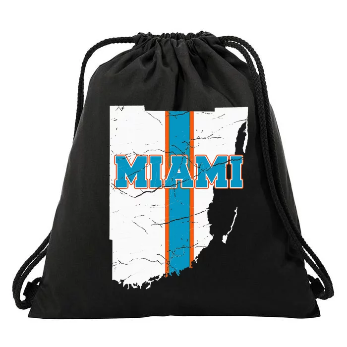 Vintage MIAMI Florida Miami Map Drawstring Bag