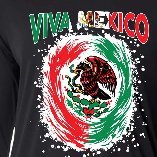 Viva Mexico Flag Mexican Independence Day Cooling Performance Long Sleeve Crew