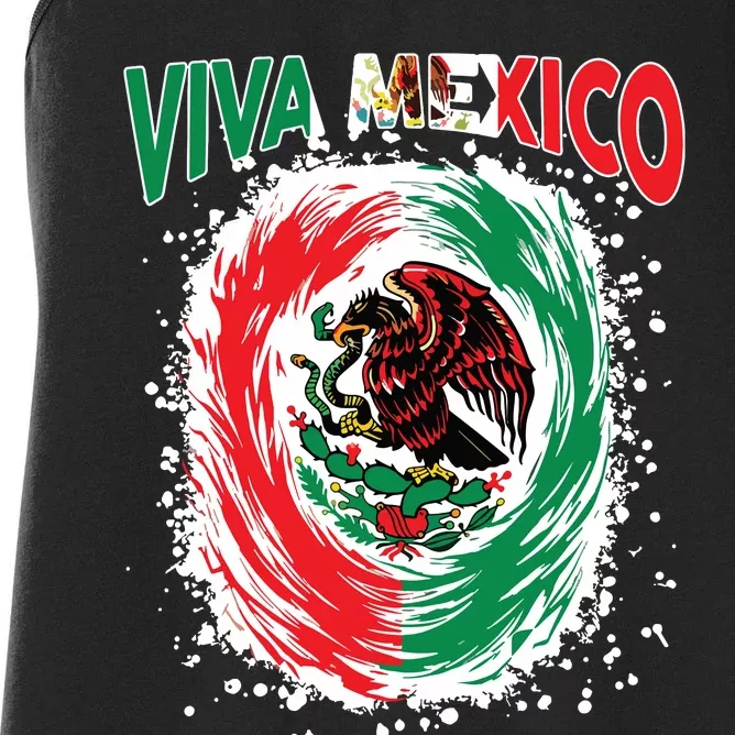 Viva Mexico Flag Mexican Independence Day Women's Racerback Tank