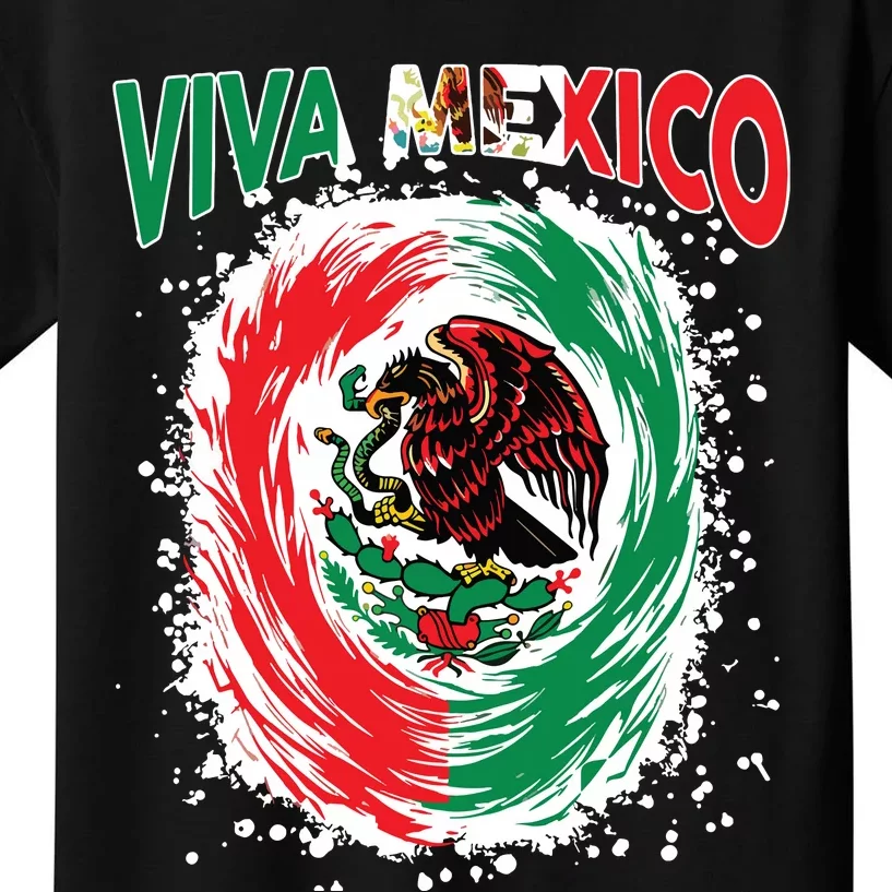 Viva Mexico Flag Mexican Independence Day Kids T-Shirt