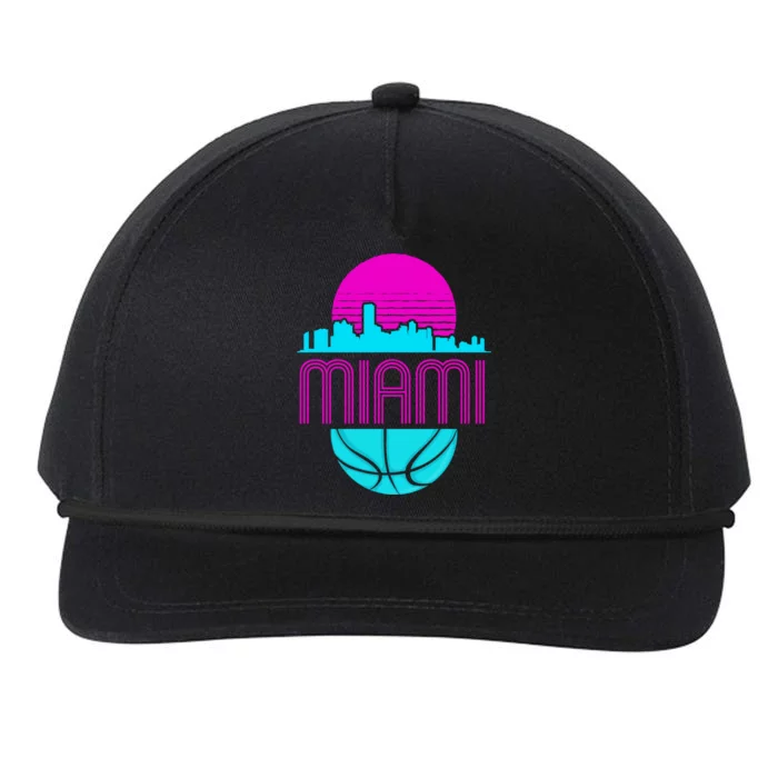 Vintage Miami Florida Retro Basketball I Miami Snapback Five-Panel Rope Hat