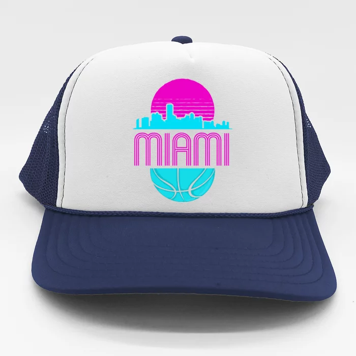 Vintage Miami Florida Retro Basketball I Miami Trucker Hat