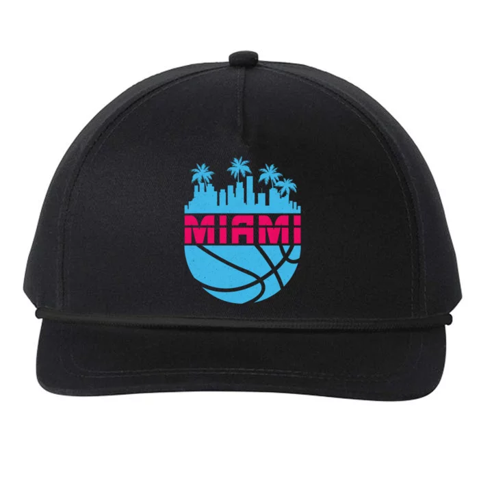 Vintage Miami Florida Retro Basketball I Miami Snapback Five-Panel Rope Hat