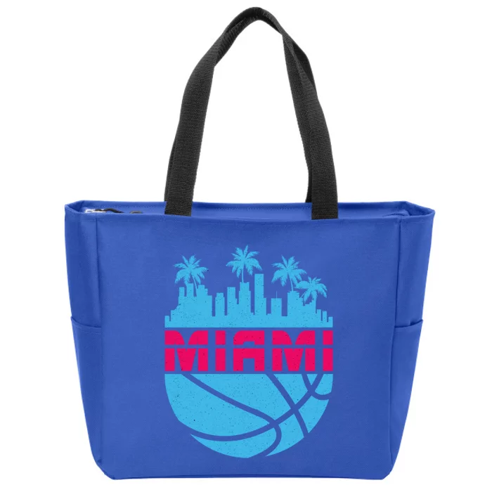 Vintage Miami Florida Retro Basketball I Miami Zip Tote Bag