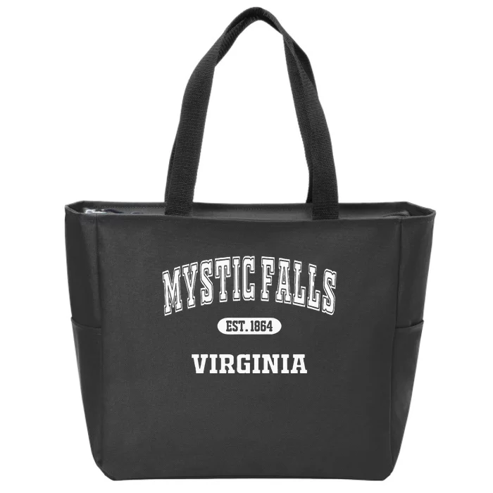 Vintage Mystic Falls Virginia Retro Men Women Fan Zip Tote Bag