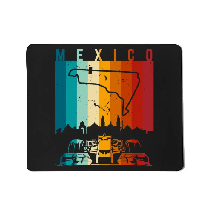 Vintage Mexico Formula Racing Track Circuit Fan Mousepad