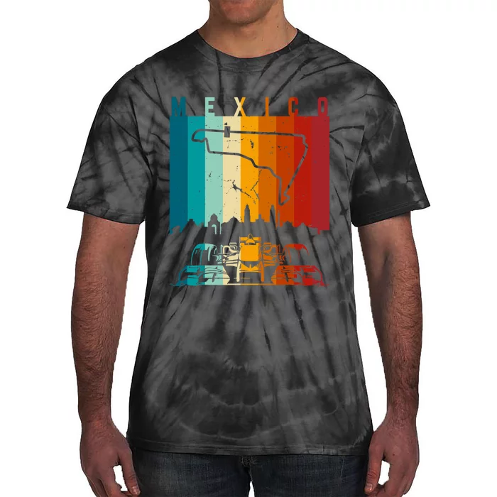 Vintage Mexico Formula Racing Track Circuit Fan Tie-Dye T-Shirt