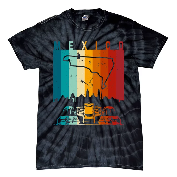 Vintage Mexico Formula Racing Track Circuit Fan Tie-Dye T-Shirt