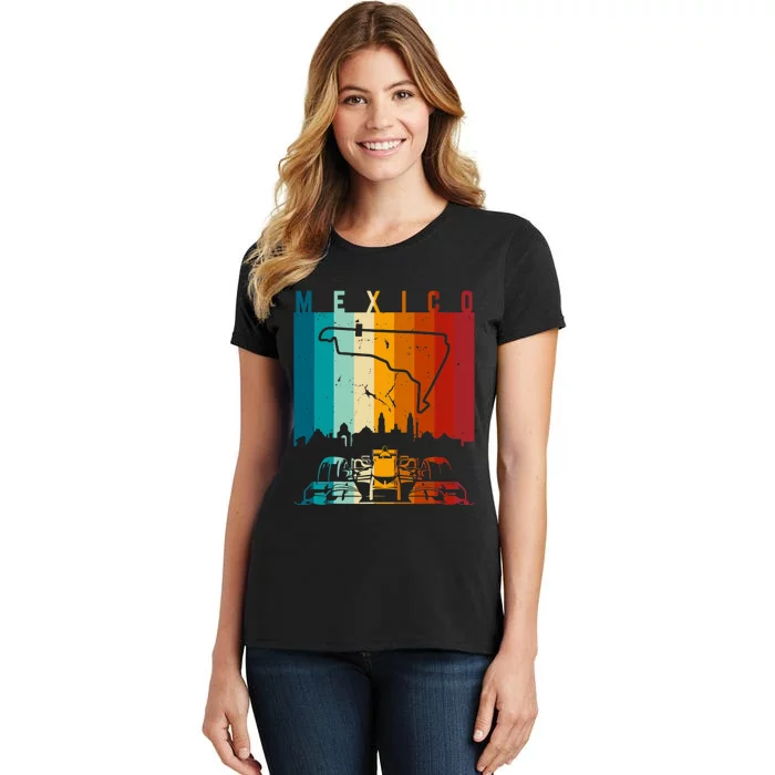 Vintage Mexico Formula Racing Track Circuit Fan Women's T-Shirt