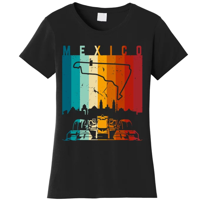 Vintage Mexico Formula Racing Track Circuit Fan Women's T-Shirt