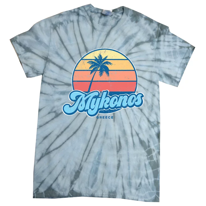 Vintage Mykonos Greece Classic 70s Retro Surfer Tie-Dye T-Shirt