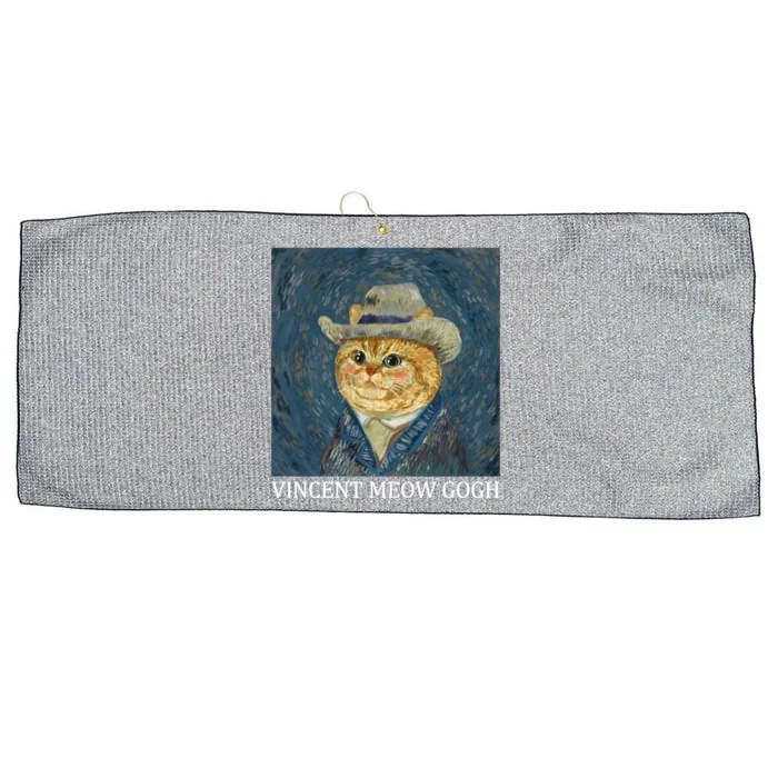 Vincent Meow Gogh Funny Starry Night Cat Van Gogh Cat Large Microfiber Waffle Golf Towel