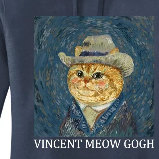 Vincent Meow Gogh Funny Starry Night Cat Van Gogh Cat Women's Pullover Hoodie