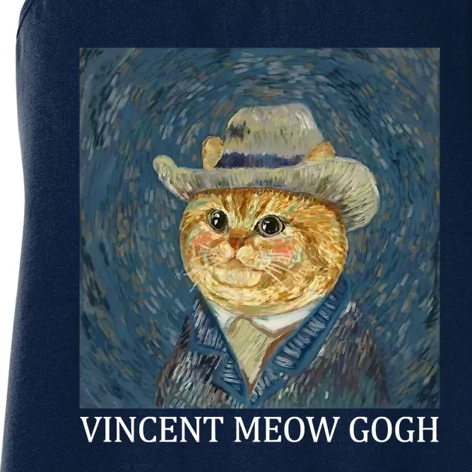 Vincent Meow Gogh Funny Starry Night Cat Van Gogh Cat Women's Racerback Tank