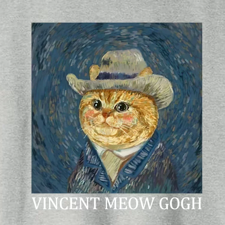 Vincent Meow Gogh Funny Starry Night Cat Van Gogh Cat Women's Crop Top Tee