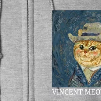 Vincent Meow Gogh Funny Starry Night Cat Van Gogh Cat Full Zip Hoodie