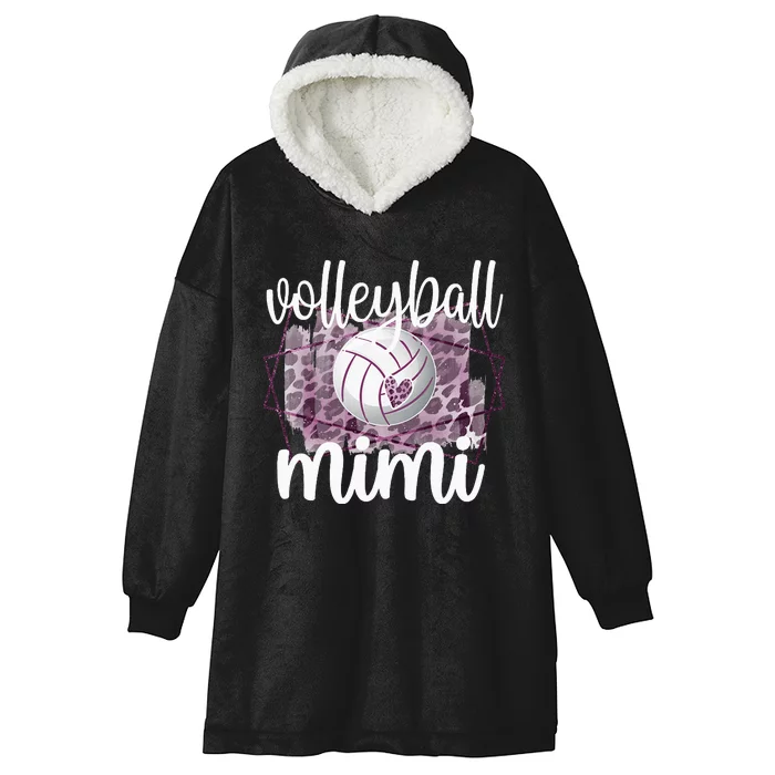 Volleyball Mimi Grandma Of Volleyball Player Hooded Wearable Blanket