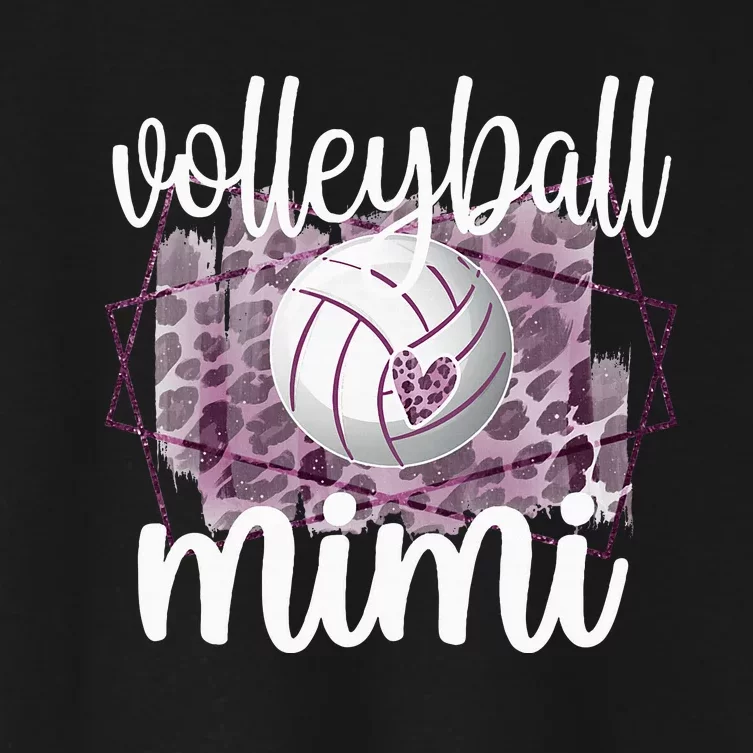 Volleyball Mimi Grandma Of Volleyball Player Women's Crop Top Tee