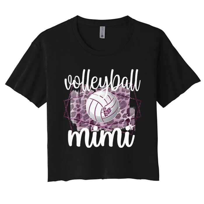 Volleyball Mimi Grandma Of Volleyball Player Women's Crop Top Tee