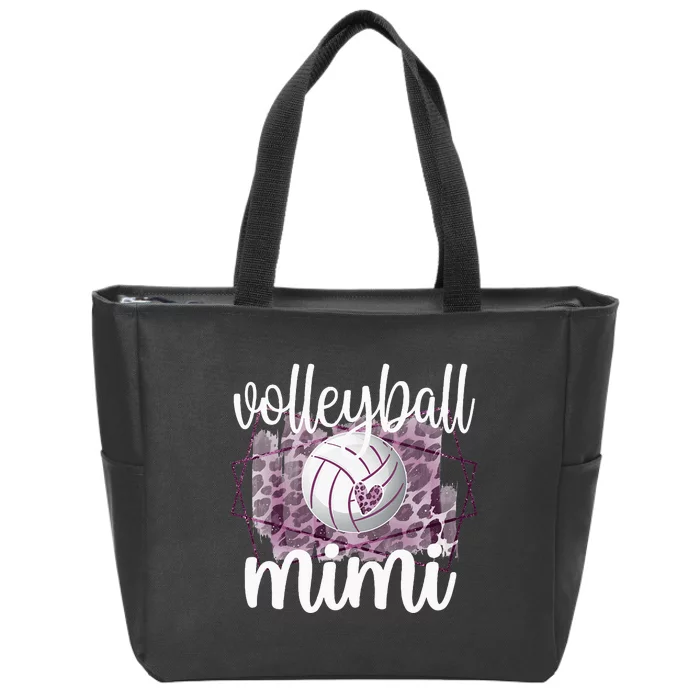 Volleyball Mimi Grandma Of Volleyball Player Zip Tote Bag