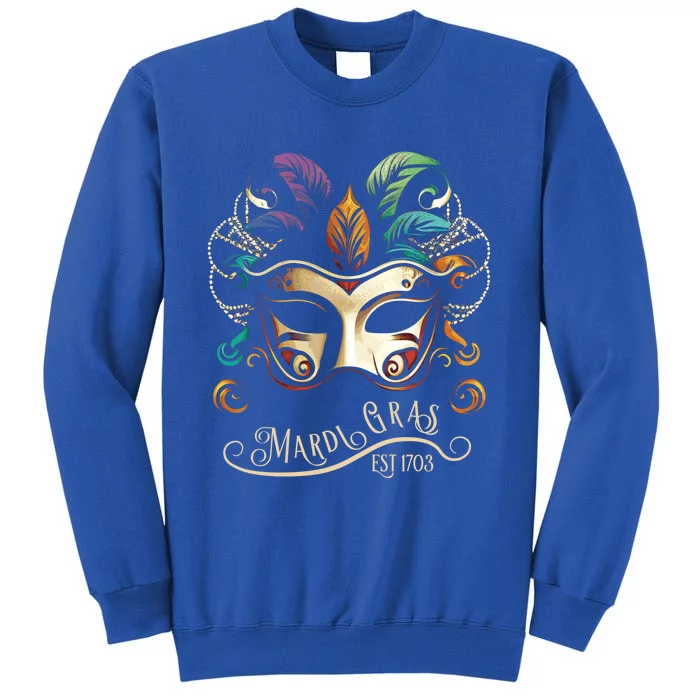 Vintage Mardi Gras Mask Gift Tall Sweatshirt