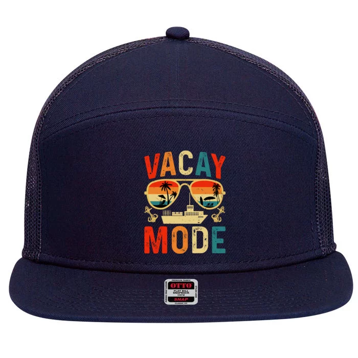 Vacay Mode Gift 7 Panel Mesh Trucker Snapback Hat