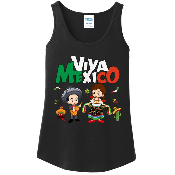 Viva Mexico Guitar Mexican Independence Ladies Essential Tank