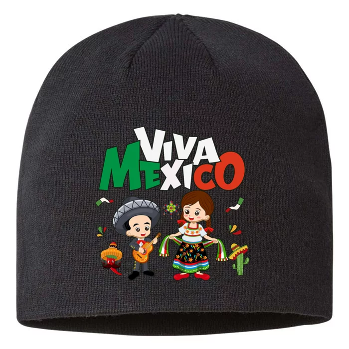 Viva Mexico Guitar Mexican Independence 8 1/2in Sustainable Knit Beanie