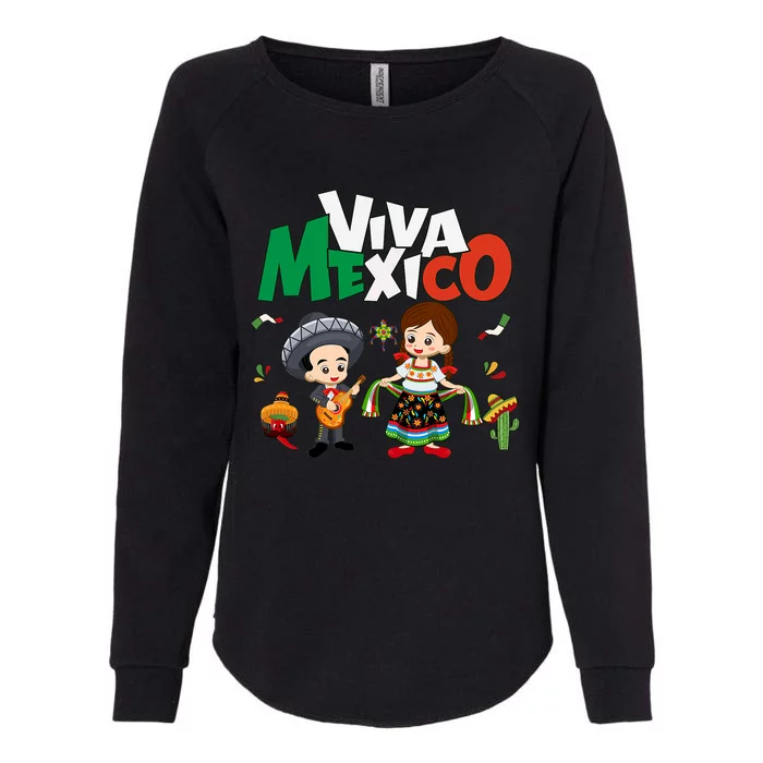 Viva Mexico Guitar Mexican Independence Womens California Wash Sweatshirt