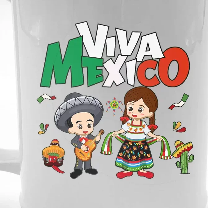 Viva Mexico Guitar Mexican Independence Front & Back Beer Stein