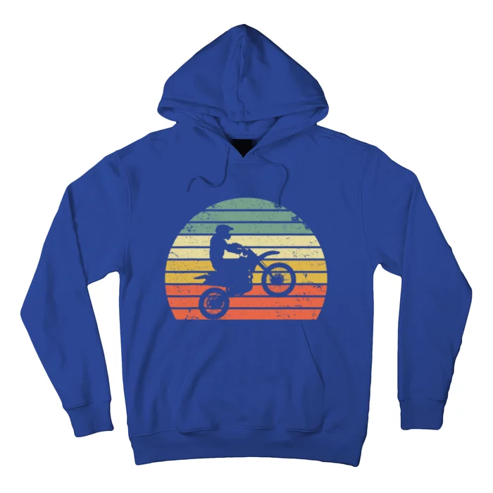 Vintage Motocross Gift Dirt Bike Silhouette Retro Dirt Bike Gift Hoodie