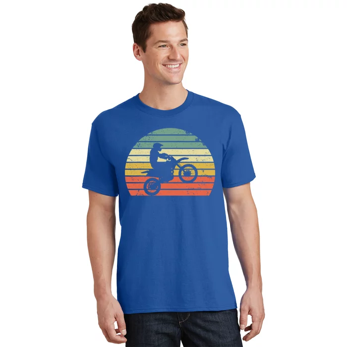 Vintage Motocross Gift Dirt Bike Silhouette Retro Dirt Bike Gift T-Shirt