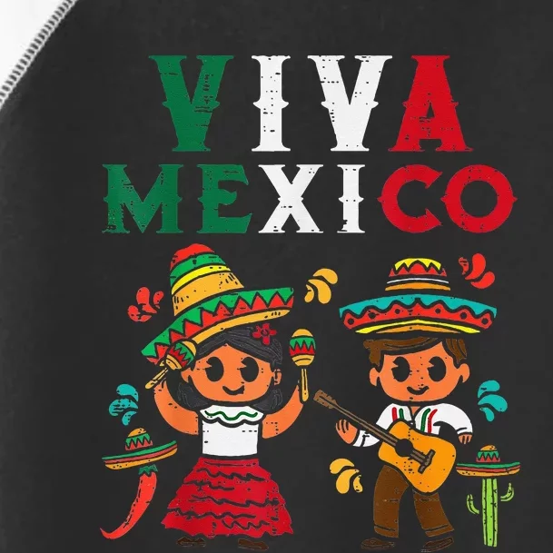 Viva Mexico Girl Maracas Guitar Mexican Independence Toddler Fine Jersey T-Shirt